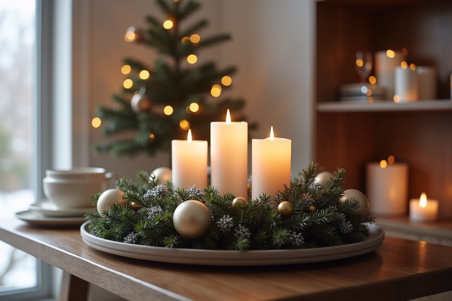 adventskranz modern tablett-Titel