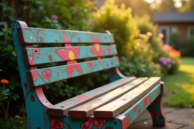 ausgefallene gartenbank streichen ideen-Titel