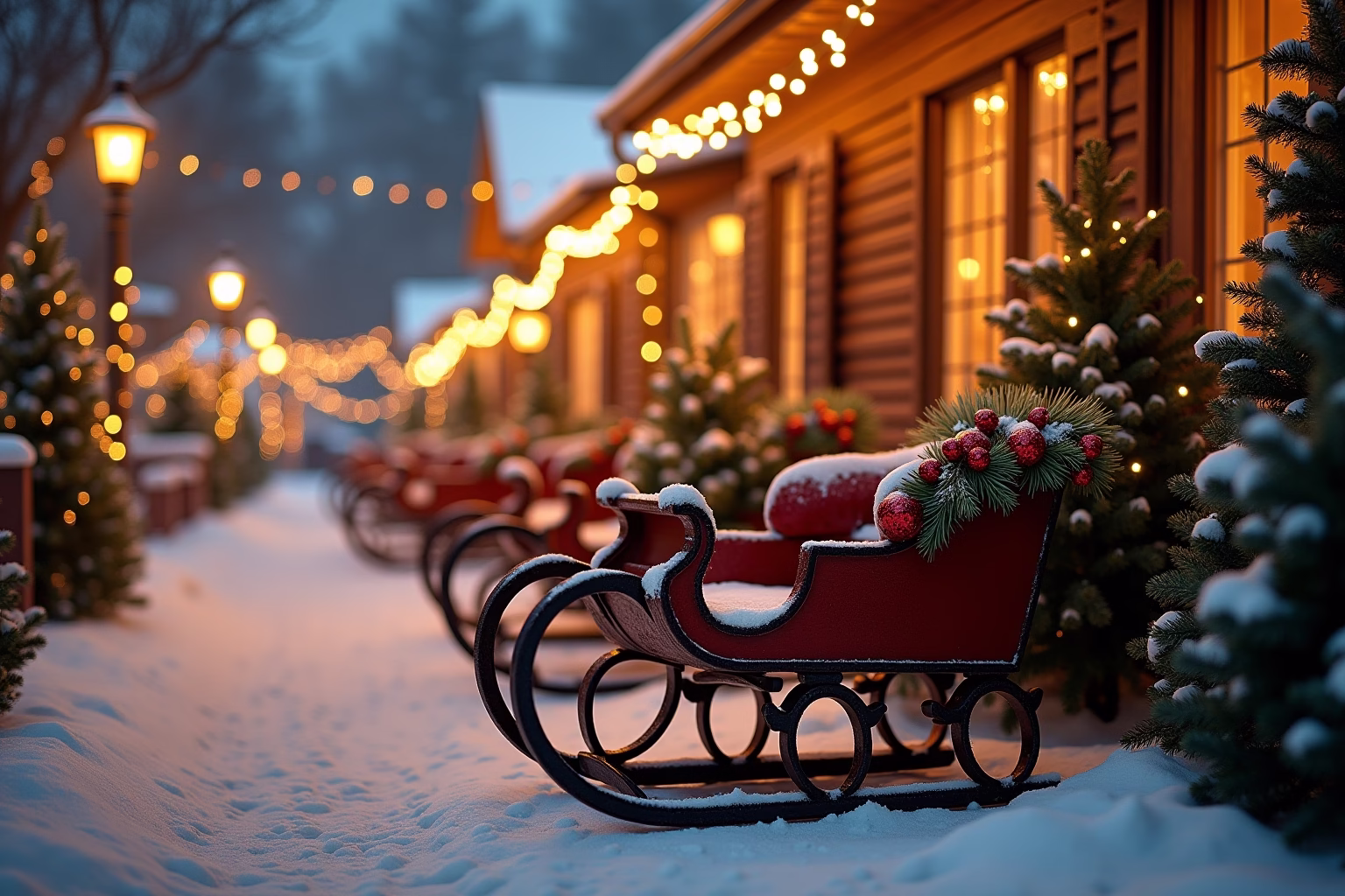 schlitten deko weihnachten draussen-Titel