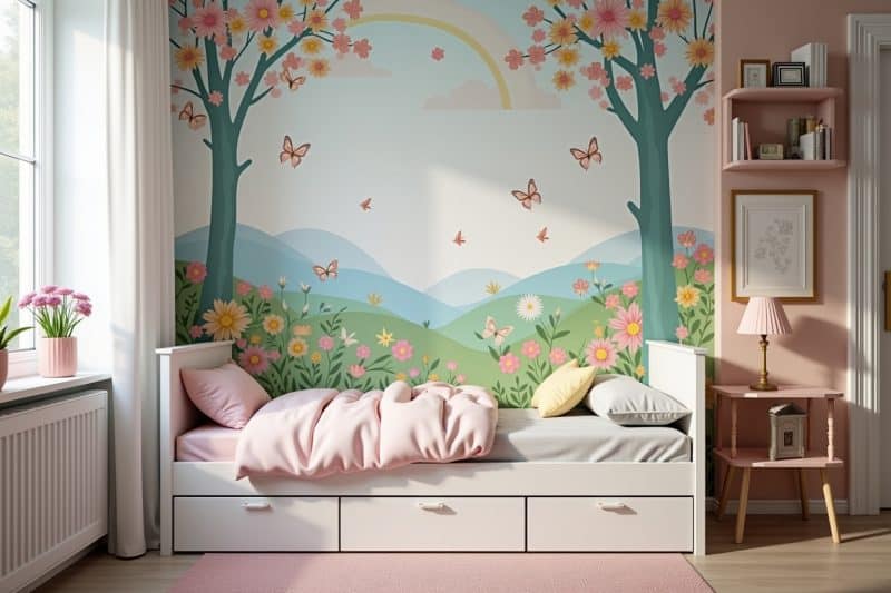 wand streichen ideen kinderzimmer mädchen-Titel