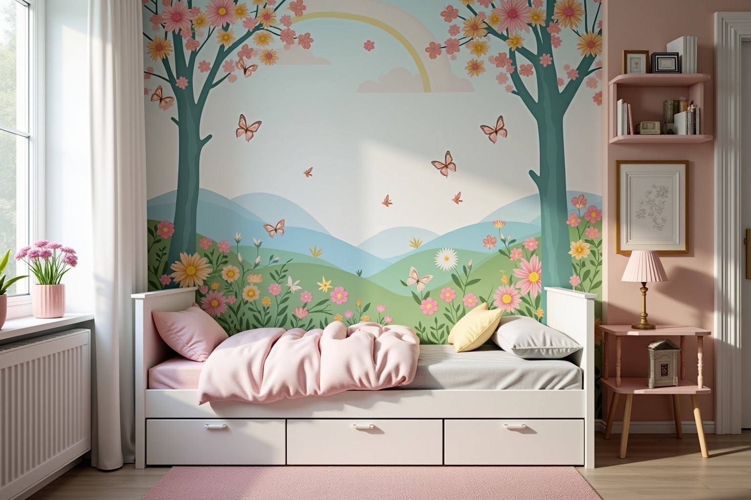 wand streichen ideen kinderzimmer mädchen-Titel