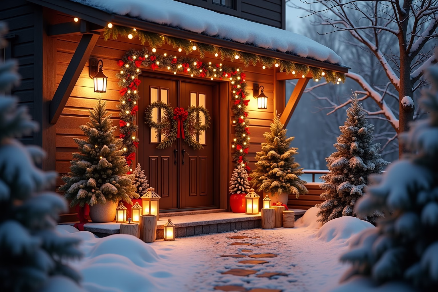 weihnachtsdeko draussen eingang-Titel